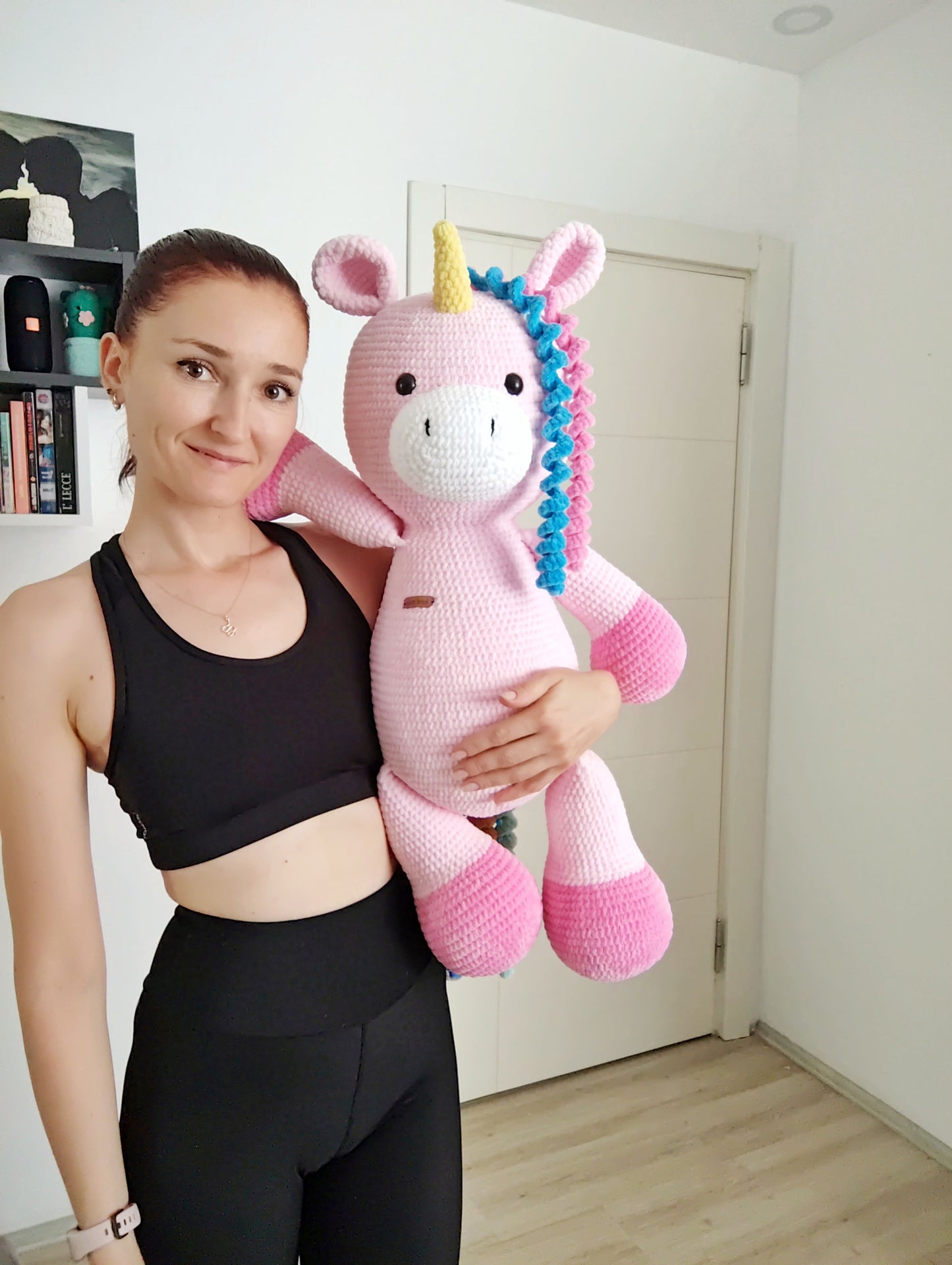 Crochet big pink house - unicorn pillow pattern, big horse pattern, Amigurumi patterns, Crochet unicorn tutorial