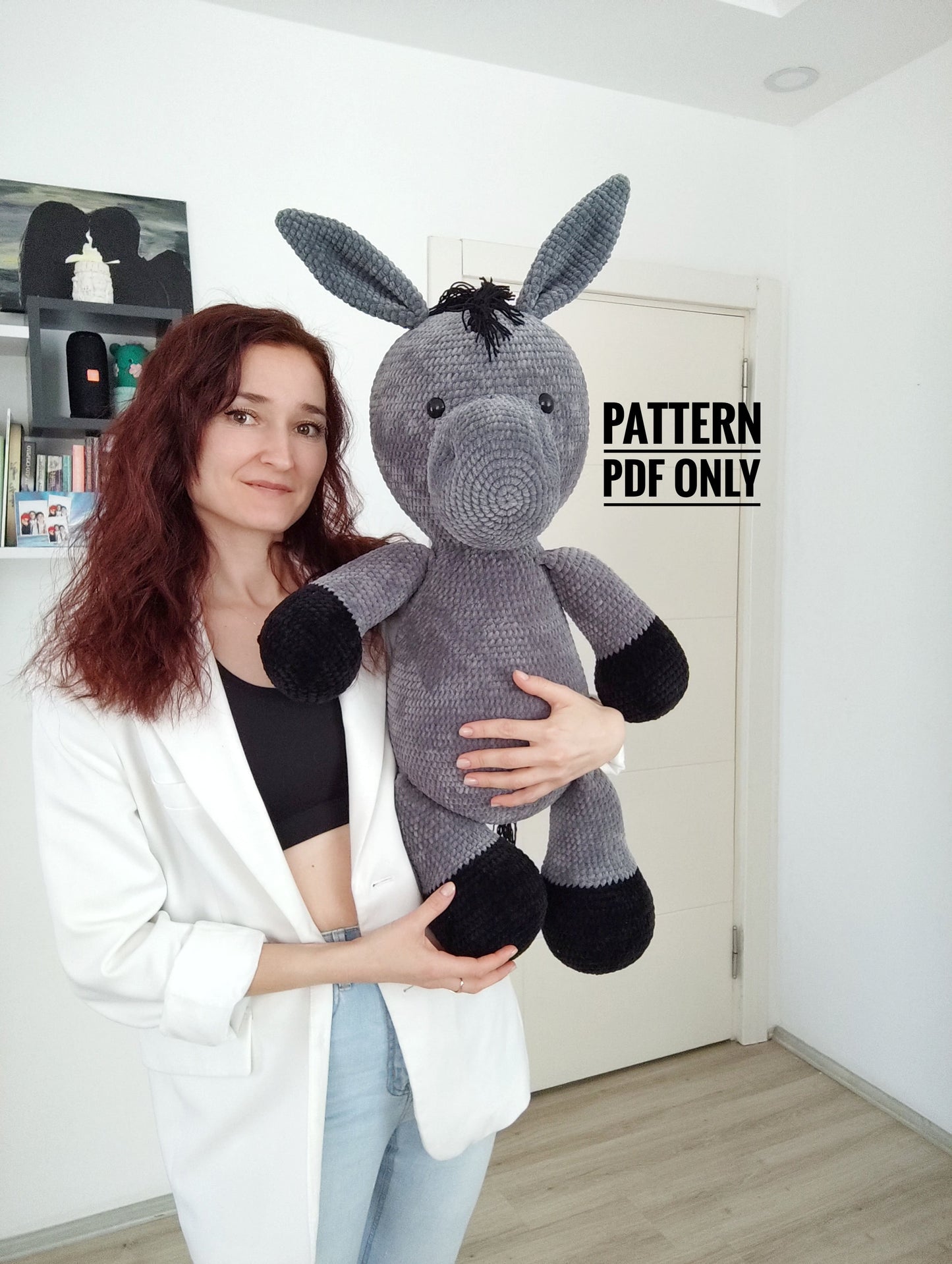 PDF plush big donkey, Crochet Pattern English, big donkey, Crochet Pattern, big donkey Amigurumi Pattern (English)