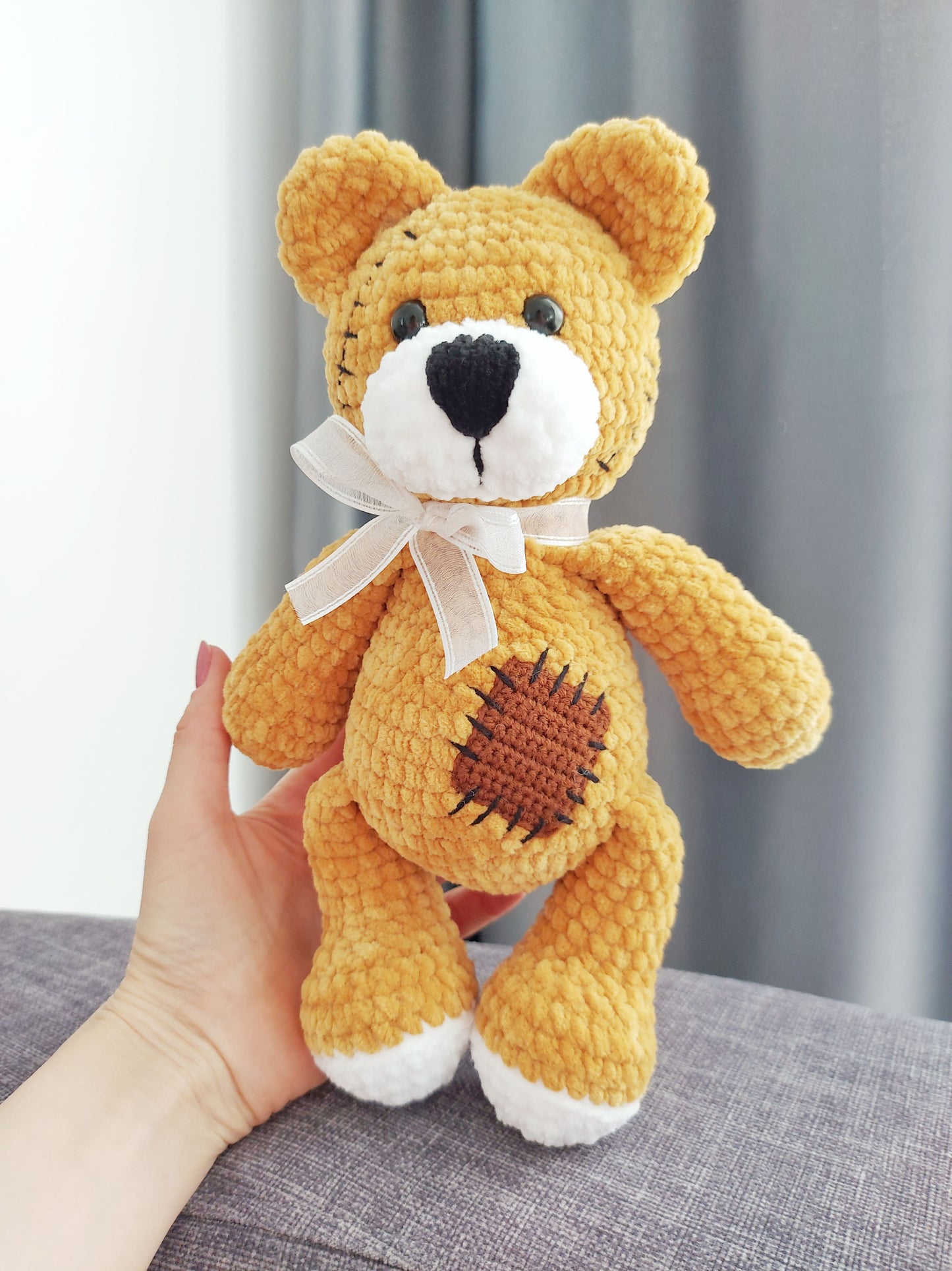 Crochet bear teddy pattern, bear gift pattern, Stuffed teddy bear pattern, Custom plush, Personalized gift, Baby keepsake, bear decor