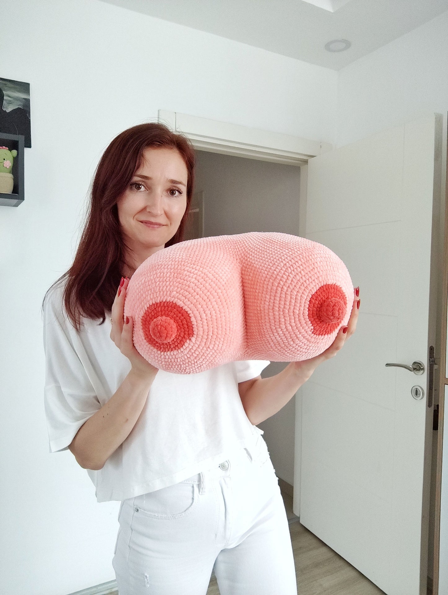 Crochet female breast pillow pattern, pillow pattern, female breast pattern, Amigurumi pattern for beginner, Crochet boobs tutorial