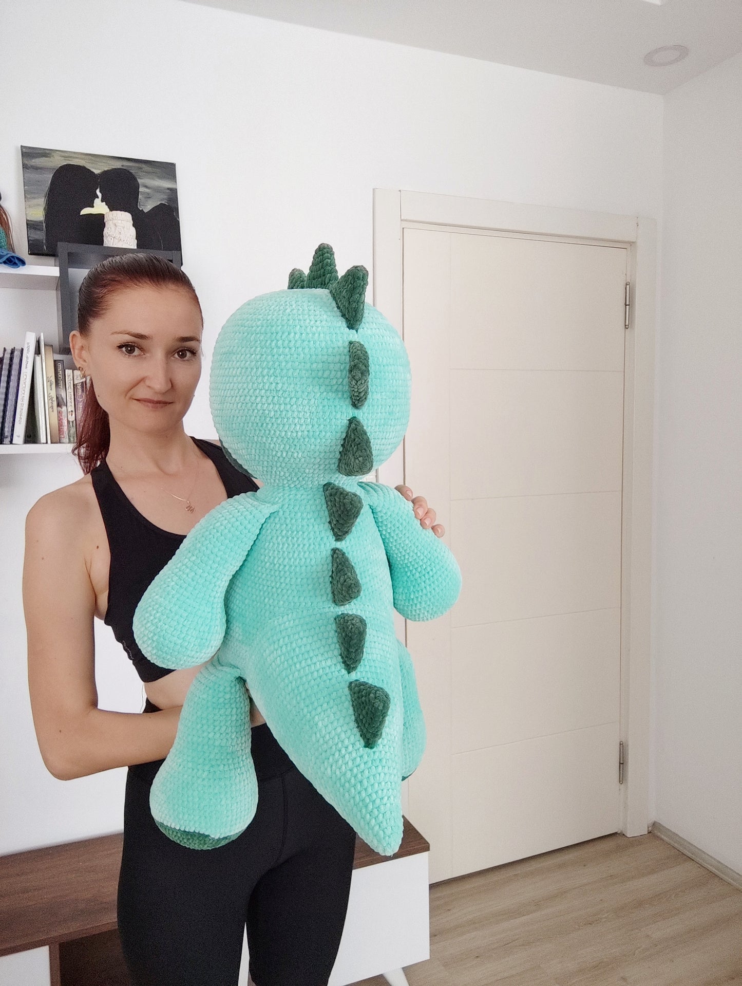 PDF plush big dinosaur Crochet Pattern, big dinosaur Crochet Pattern, big dinosaur Amigurumi Pattern (English)