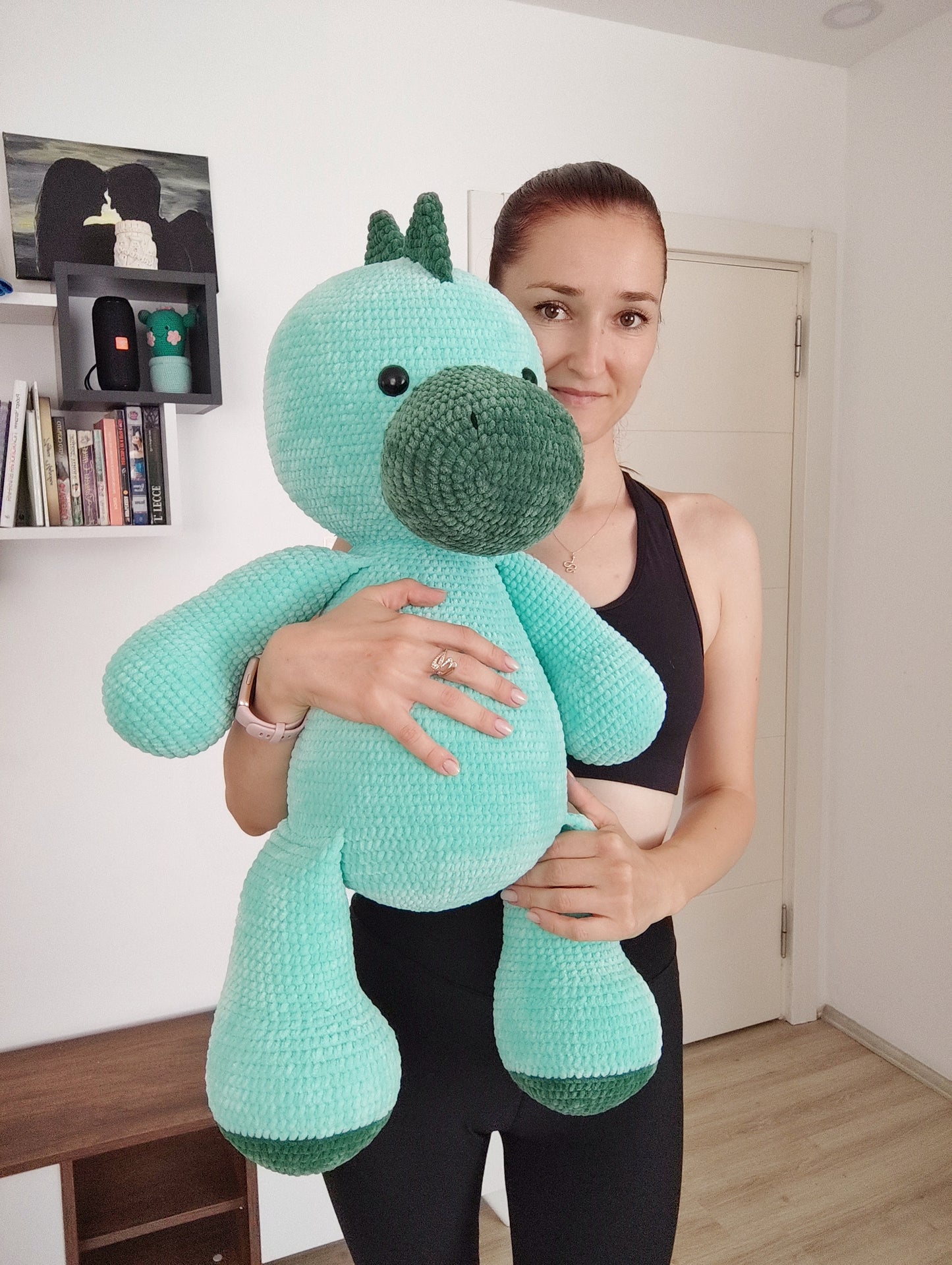 PDF plush big dinosaur Crochet Pattern, big dinosaur Crochet Pattern, big dinosaur Amigurumi Pattern (English)