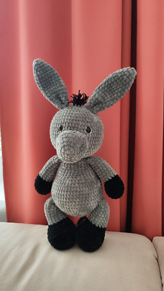 PDF plush grey donkey, Crochet Pattern English, Crochet Pattern, donkey Amigurumi Pattern (English)