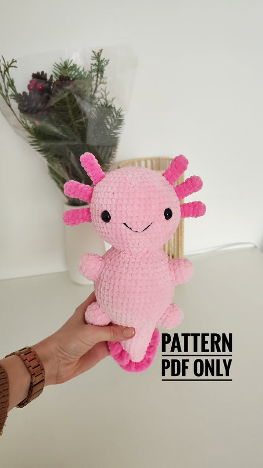 Crochet axolotl doll patern English, axolotl Amigurumi Pattern, instructions, baby shower, birthday gift, home decor