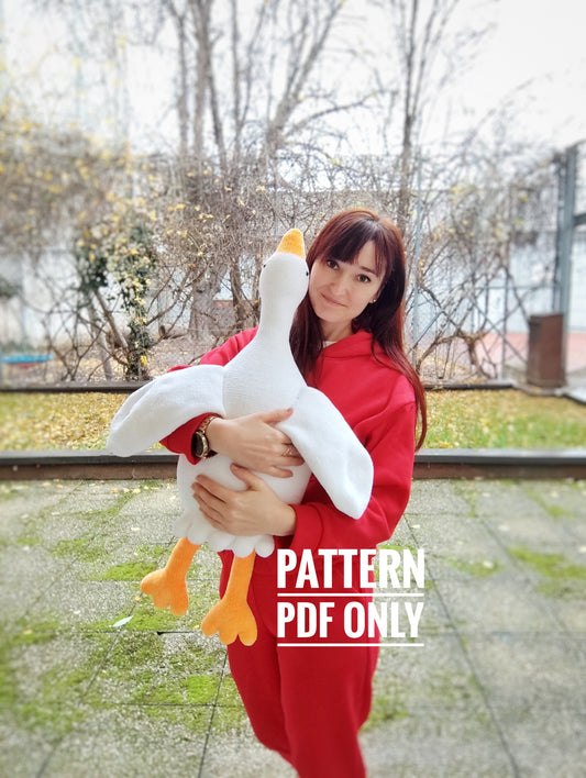 PDF plushie big Goose Crochet Pattern, big goose Crochet Pattern, big goose Amigurumi Pattern (English),Easy Amigurumi Animal Pattern