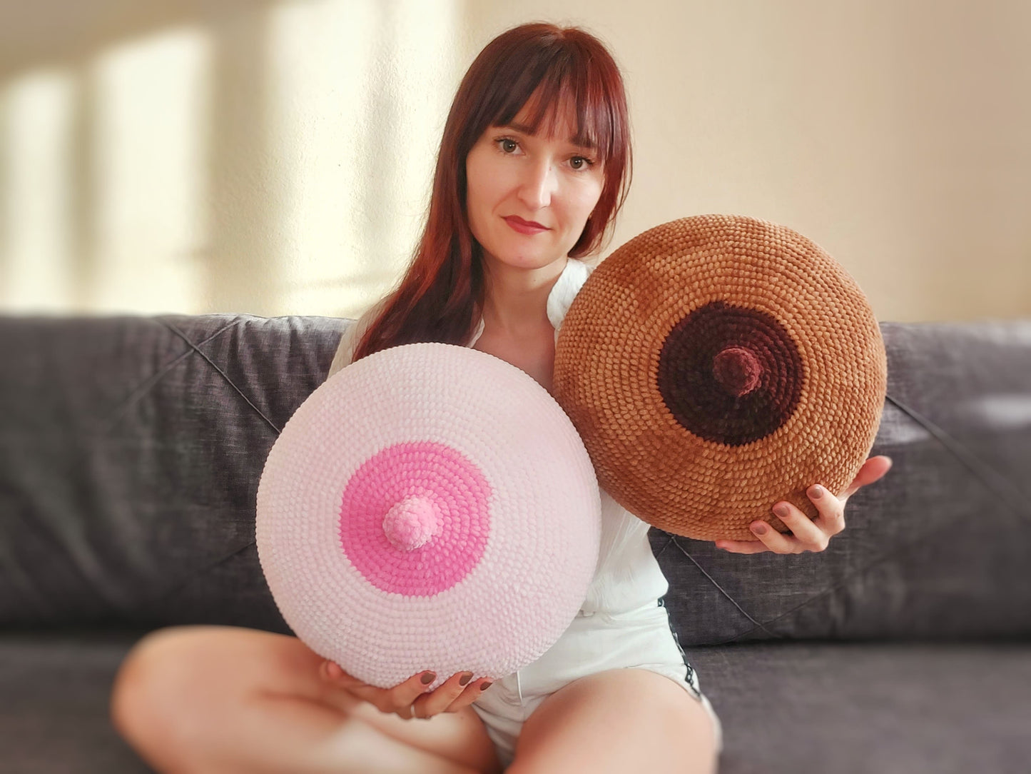 Crochet boobs pillow pattern, female breast pattern, Amigurumi pattern for beginner, Crochet boobs tutorial