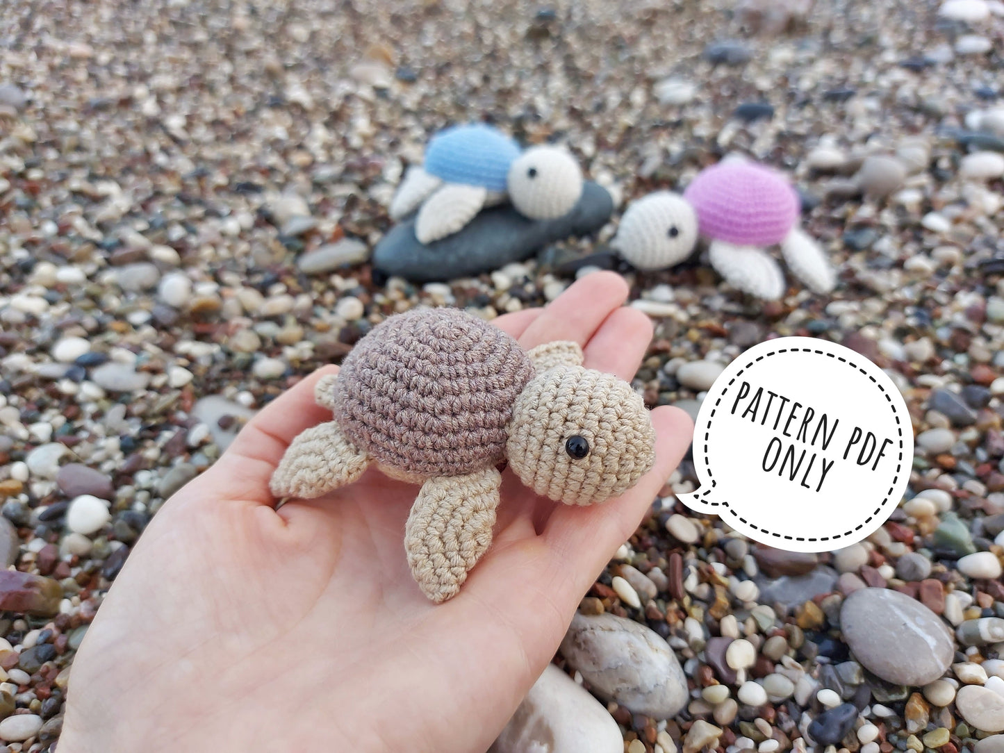Crochet little turtle PATTERN pdf toy, sea little turtle by Krawka, turtle gift, tortoise pattern, sea creature, cute turtle
