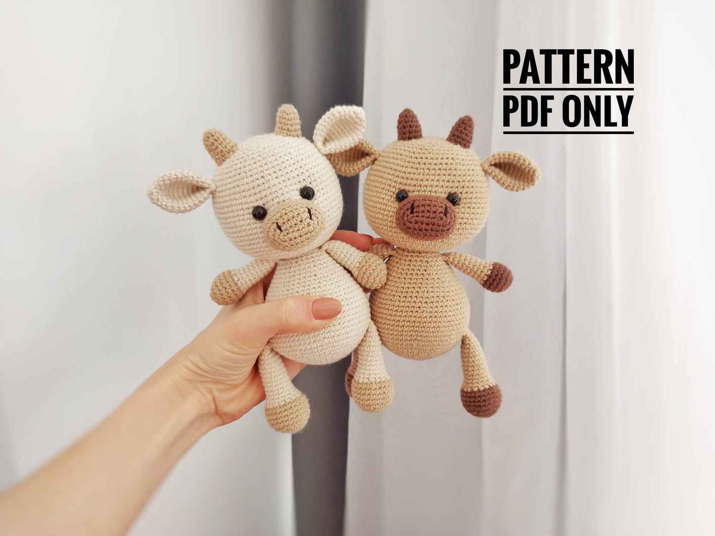 crochet cow toy pattern, CROCHET PDF PATTERN (English)