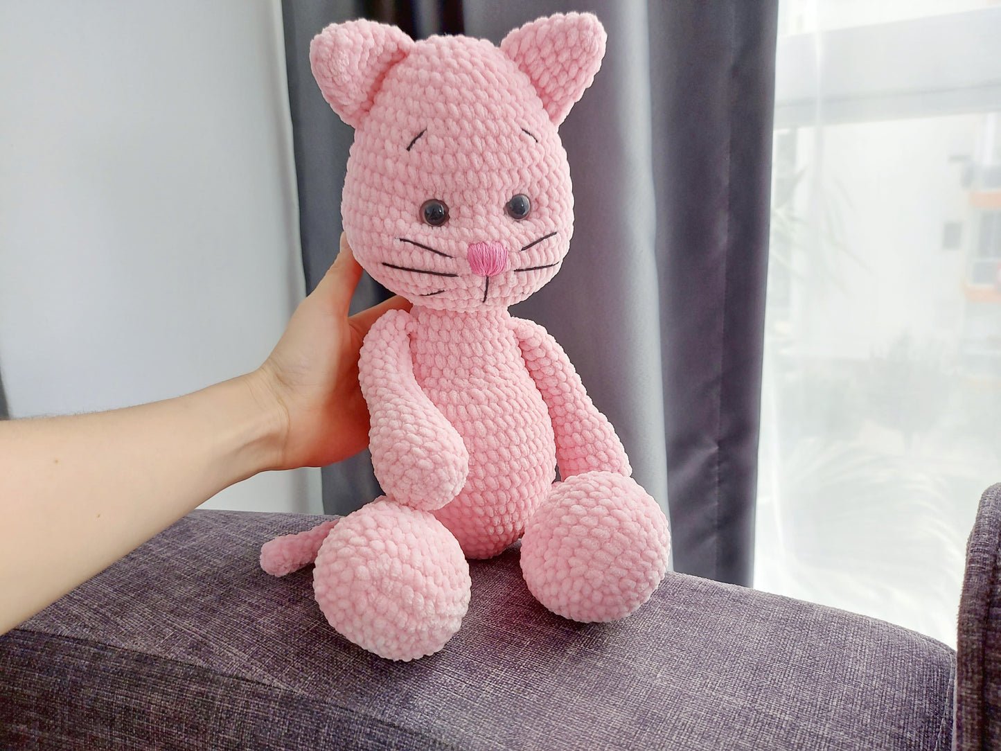 Crochet cat doll pattern, Cat Amigurumi Pattern, seamless crocheted kitten instructions, baby shower, birthday gift, diy present, home decor