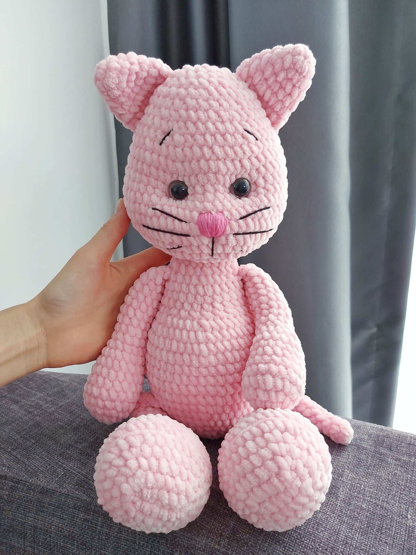 Crochet cat doll pattern, Cat Amigurumi Pattern, seamless crocheted kitten instructions, baby shower, birthday gift, diy present, home decor