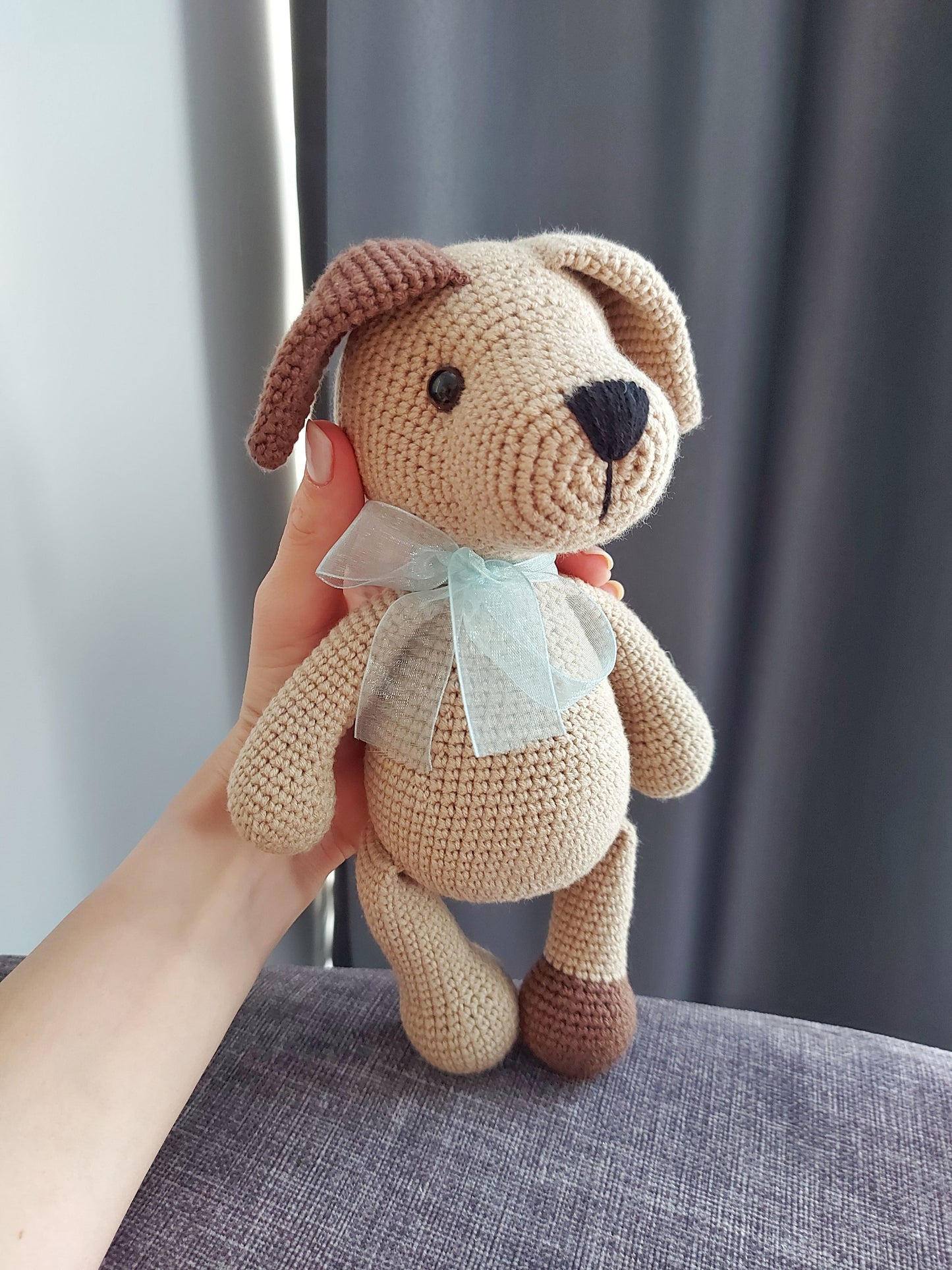 crochet puppy toy pattern, handmade dog pattern, amigurumi puppy doll, soft stuffed doggy, gift for puppy lover, gift for children girl