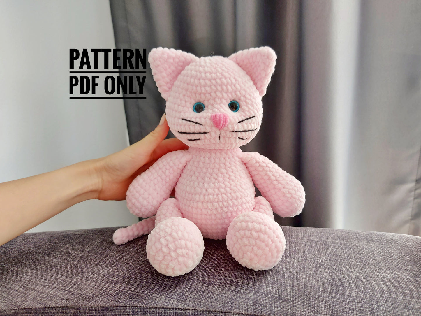 Crochet cat doll patern, Cat Amigurumi Pattern, seamless crocheted kitten instructions, baby shower, birthday gift, diy present, home decor