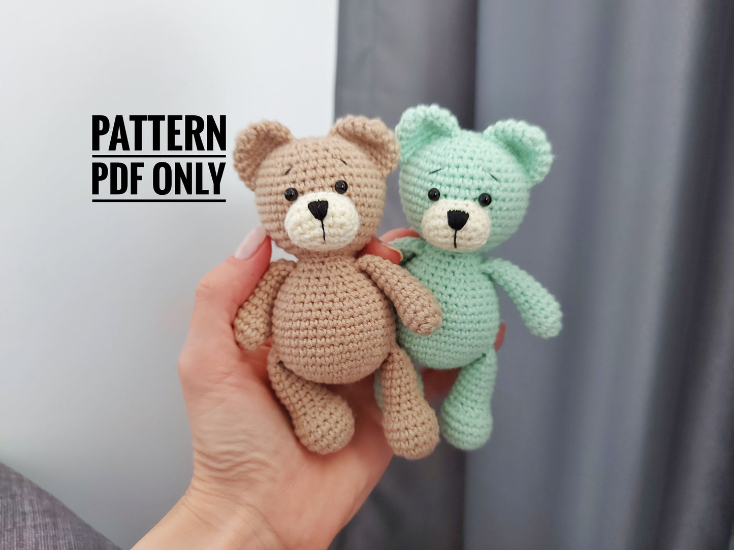 crochet little bear toy pattern, CROCHET PDF PATTERN (English)