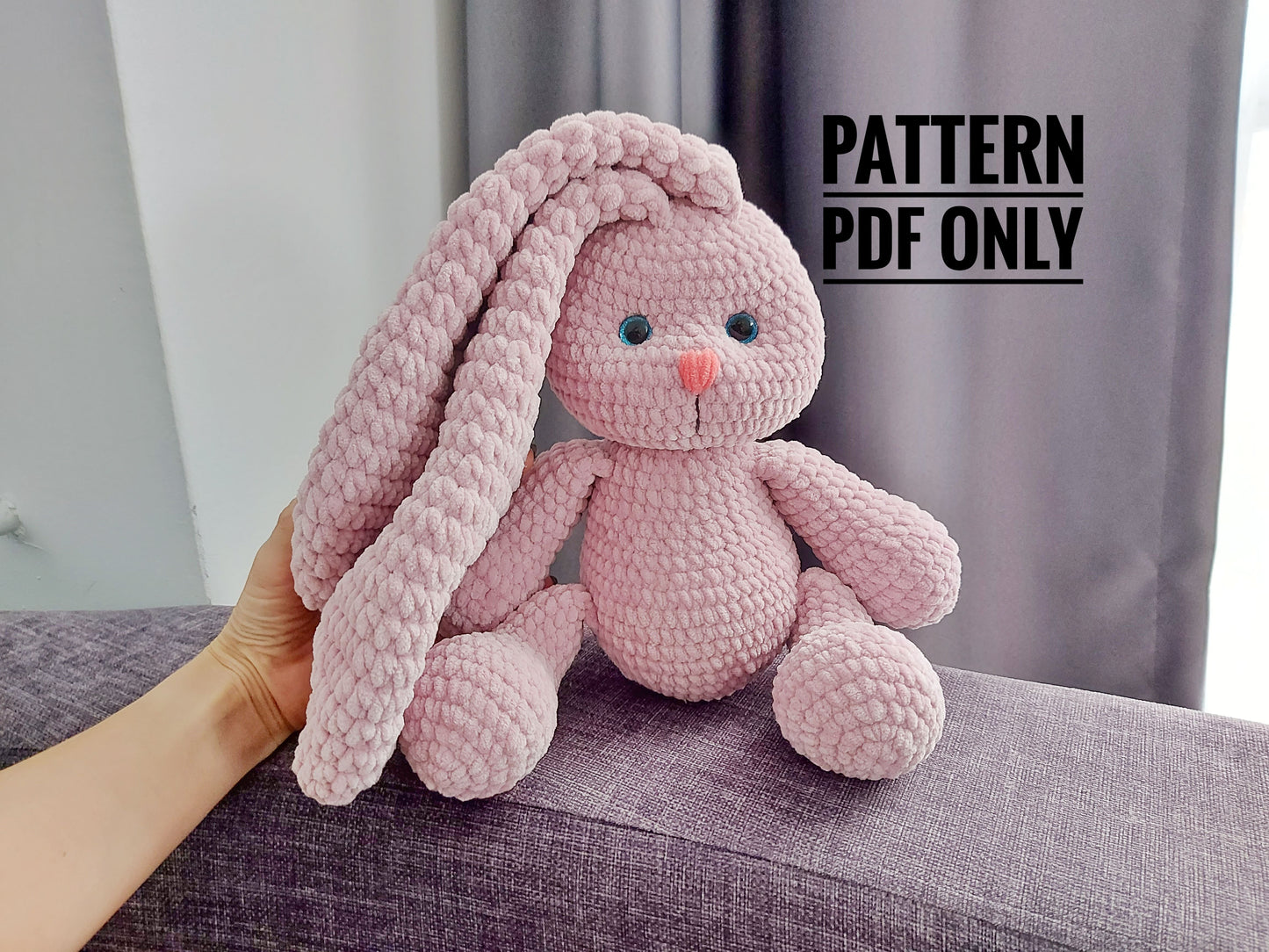 crochet plushie white bunny toy pattern, Crochet rabbit amigurumi pattern, Crochet animals, CROCHET PDF PATTERN (English)