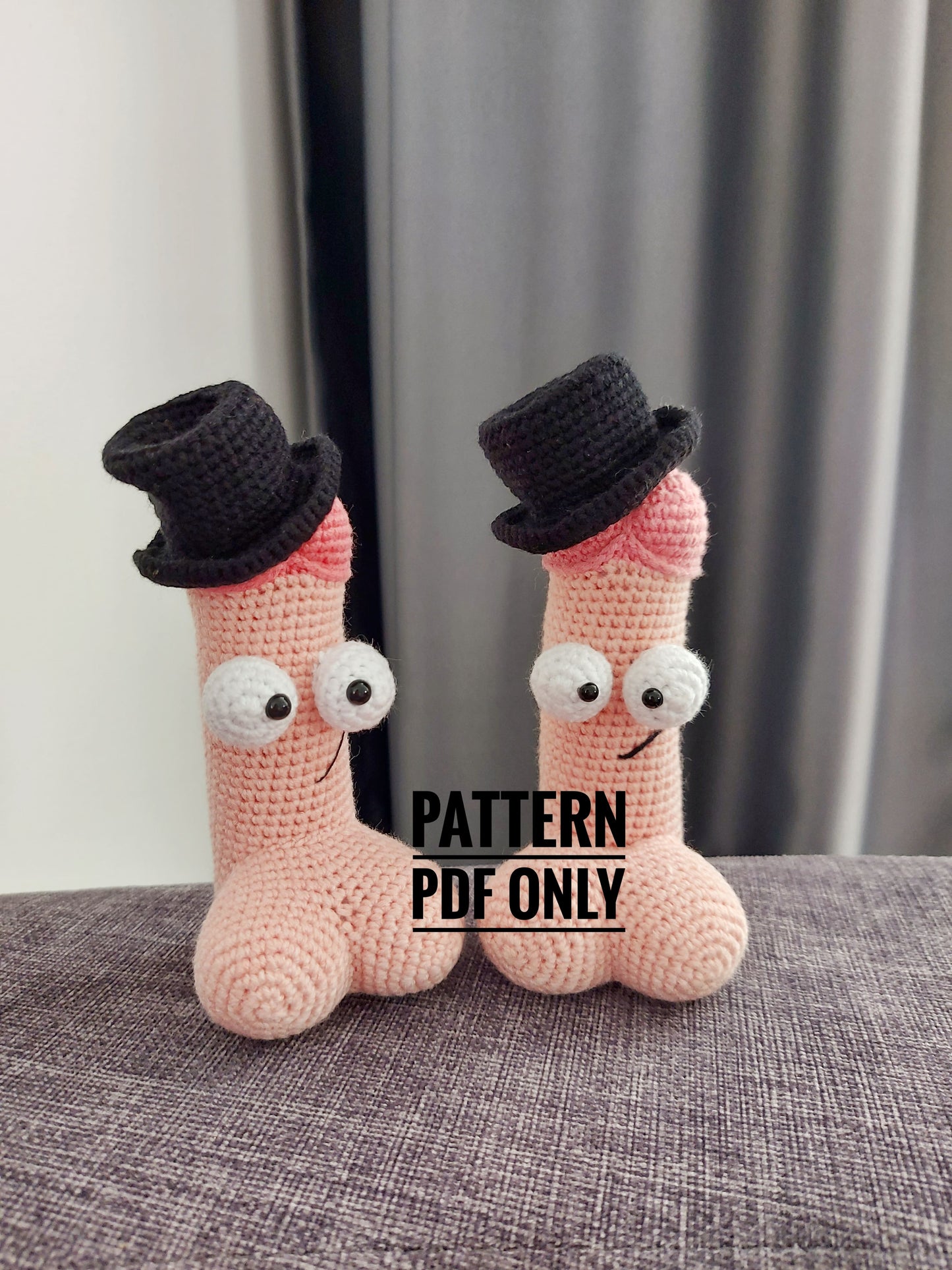 Crochet penis toy pattern, Amigurumi pattern for beginner, Crochet penis Pdf photo tutorial, Funny mature gift for her
