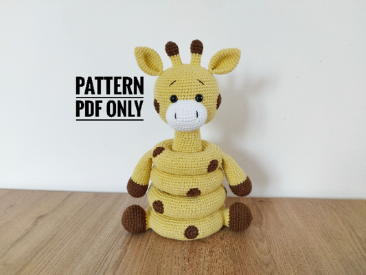 Stacking toy giraffe crochet pattern, montessori giraffe pattern, Crochet giraffe toy, Stuffed giraffe, Safari birthday, Jungle Zoo