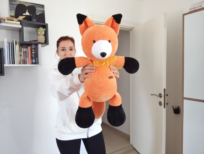 PDF plush big red fox Crochet Pattern, big fox Crochet Pattern, big fox Amigurumi Pattern (English)