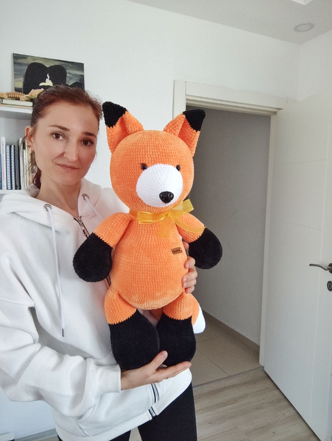 PDF plush big red fox Crochet Pattern, big fox Crochet Pattern, big fox Amigurumi Pattern (English)