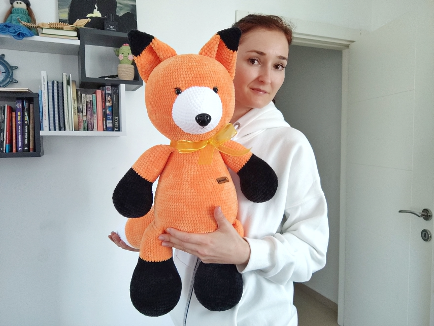 PDF plush big red fox Crochet Pattern, big fox Crochet Pattern, big fox Amigurumi Pattern (English)