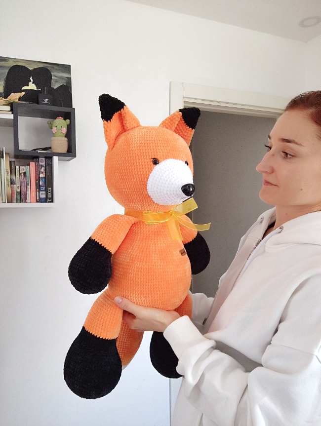 PDF plush big red fox Crochet Pattern, big fox Crochet Pattern, big fox Amigurumi Pattern (English)