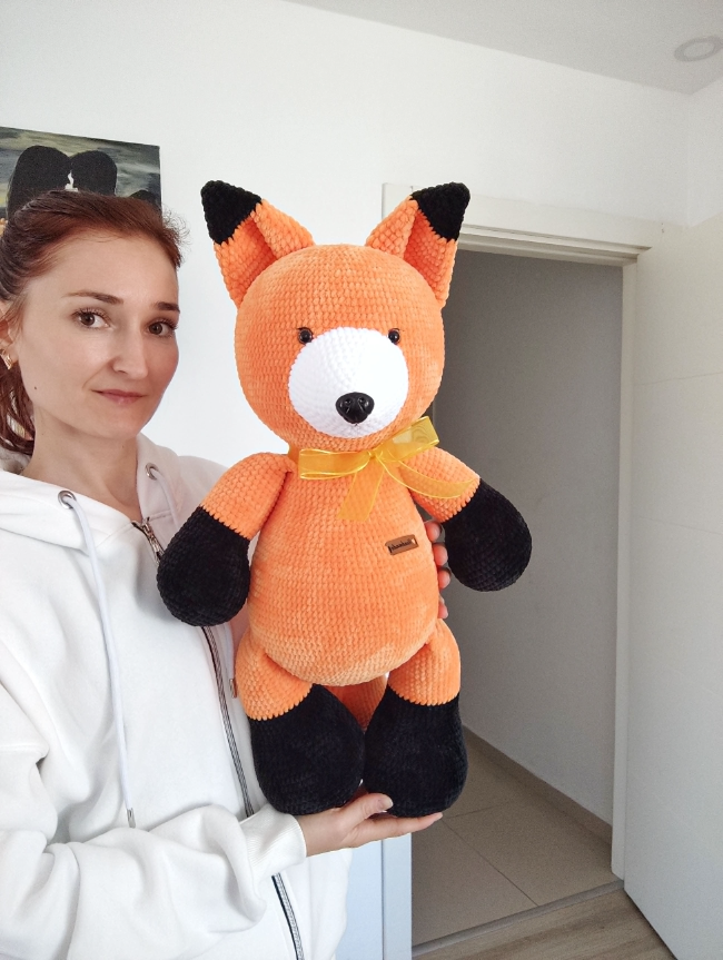 PDF plush big red fox Crochet Pattern, big fox Crochet Pattern, big fox Amigurumi Pattern (English)